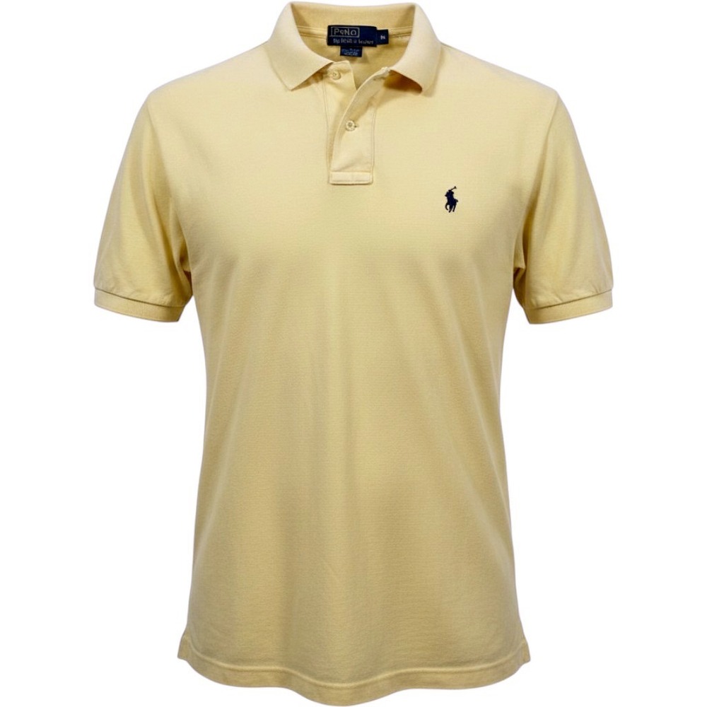 Polo by Ralph Lauren Mens Polo Shirt M Yellow Pony Logo Short Sleeve Casual Top